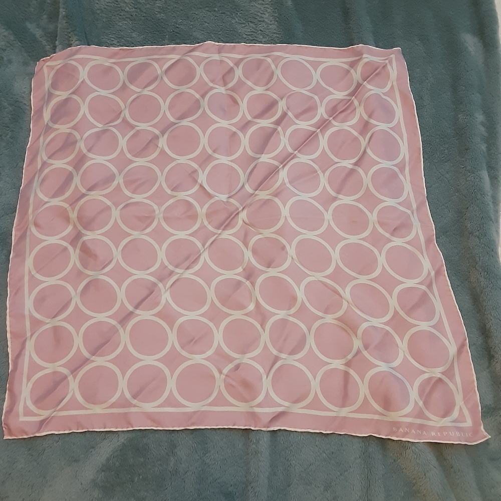 Banana Republic Silk Pink Circle Scarf
